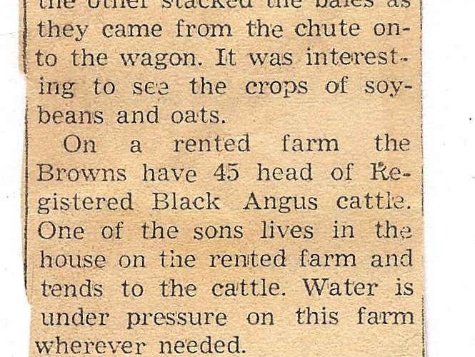 Lee Elbert Family - Lee Elbert Brown - Farming is Big Operation NP clipping c. 1960s